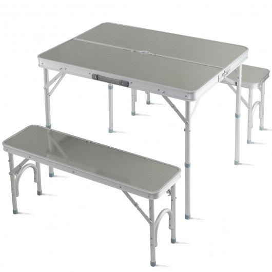 Aluminum Portable Folding Picnic Table with 2 Benches