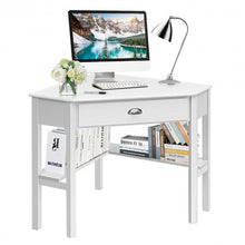 Load image into Gallery viewer, Corner Wooden PC Laptop Computer Desk-White
