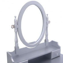Load image into Gallery viewer, White Vanity Makeup Dressing Table with Rotatable Mirror + 3 Drawers
