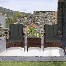 Load image into Gallery viewer, 3 PCS Patio Rattan Furniture Set-Gray
