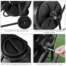 Load image into Gallery viewer, 50 Gallon Wheeled Compost Tumbler Garden Waste Bin
