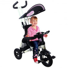 Load image into Gallery viewer, 4-in-1 Detachable Learning Baby Tricycle Stroller w/ Canopy Bag-Blue
