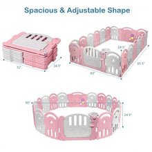 Load image into Gallery viewer, 18-Panel Baby Playpen with Music Box &amp; Basketball Hoop-Pink
