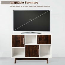 Load image into Gallery viewer, Wood Display Storage Cabinet Console Table TV Stand Multipurpose w/ Door &amp; Shelf
