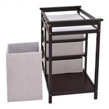 Load image into Gallery viewer, Infant Baby Changing Table w/3 Basket Hamper Diaper Storage Nursery-coffee
