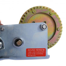 Load image into Gallery viewer, 2000 lb 1 Ton Hand Crank Steel Gear Cable Wire Winch
