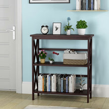 Load image into Gallery viewer, 3-Tier Bookshelf Wooden Open Storage Bookcase for Home Office-Coffee
