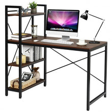 Load image into Gallery viewer, 47.5&quot; Writing Study Computer Desk with 4-Tier Shelves-Tan
