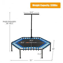 Load image into Gallery viewer, 51&quot; Mini Fitness Trampoline with Adjustable Bar
