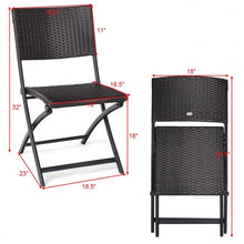 Load image into Gallery viewer, 4 pcs Patio Folding Back Rattan Camping Garden Chair
