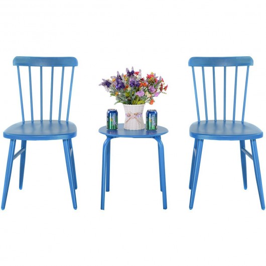 3 pcs Bistro Steel Table and Chair - Blue