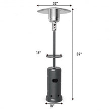 Load image into Gallery viewer, Outdoor Heater Propane Standing LP Gas Steel with Table &amp; Wheels-Gray

