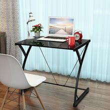 Load image into Gallery viewer, Glass Top Computer Desk Writing Study Workstation
