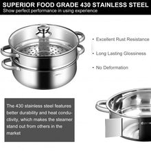 Load image into Gallery viewer, 9.5 QT 2 Tier Stainless Steel Steamer Cookware Boiler
