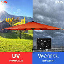 Load image into Gallery viewer, 10 ft Patio Solar Umbrella with Crank and LED Lights-Orange
