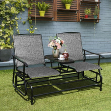 Load image into Gallery viewer, 2-Person Outdoor Patio Double Rocking Loveseat -Gray
