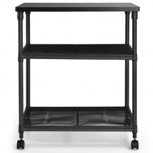 Load image into Gallery viewer, 3 Tier Printer Stand Rolling Fax Cart with Adjustable Shelf and Swivel Wheels
