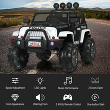 Load image into Gallery viewer, 12V Kids Spring Suspension Ride On Truck-Black &amp; White
