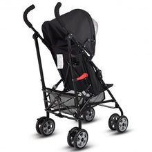 Load image into Gallery viewer, Folding Lightweight Baby Toddler Umbrella Travel Stroller-Black
