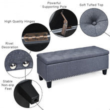 Load image into Gallery viewer, 48&quot; Rectangular Fabric Storage Ottoman Bench Button Tufted Foot Rest Stool-Gray
