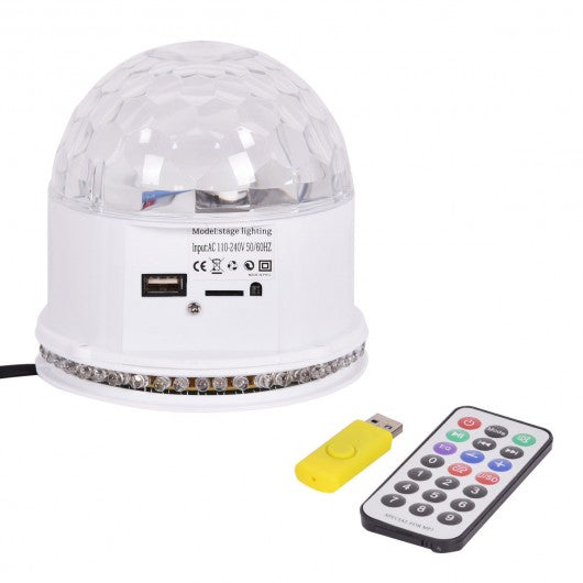 10W MP3 RGB 48 LED Crystal Magic Ball