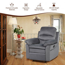 Load image into Gallery viewer, Manual Reclining Single Sofa with Footrest-Gray
