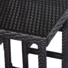 Load image into Gallery viewer, 3 pcs Patio Outdoor Rattan Wicker Bar Table and 2 Stools
