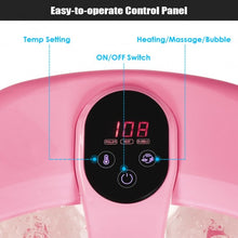 Load image into Gallery viewer, Portable Electric Automatic Roller Foot Bath Massager-Pink
