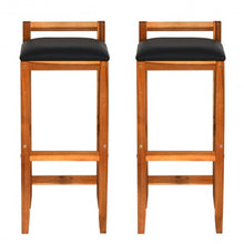 Load image into Gallery viewer, Set of 2 Acacia Solid Wood Counter Height Bar Stool
