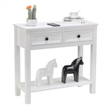 Load image into Gallery viewer, Entryway Hallway Hall 2 Drawer Console Table with Shelf
