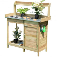 Load image into Gallery viewer, Outdoor Garden Wooden Work Station Potting Bench

