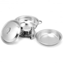 Load image into Gallery viewer, 2-Pack Full Size Tray 5 Quart Stainless Steel Round Chafing Dish
