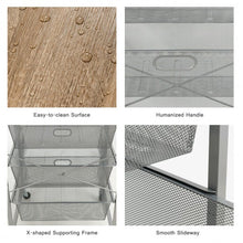 Load image into Gallery viewer, 4 Drawer Mesh Shelves Basket Utility Heavy Duty Storage Organizer-Natural
