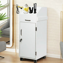 Load image into Gallery viewer, Black Salon Trolley Cart with 4 Storage Trays-White
