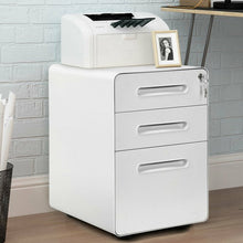 Load image into Gallery viewer, 3-Drawer Mobile File Cabinet with Anti-tilt Mechanism Legal-White

