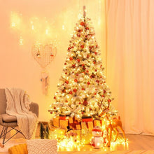 Load image into Gallery viewer, Pre-Lit Premium Snow Flocked Hinged Artificial Christmas Tree-7.5&#39;
