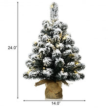 Load image into Gallery viewer, 24&quot; Pre-Lit Snow Flocked Tabletop LED Light Christmas Tree
