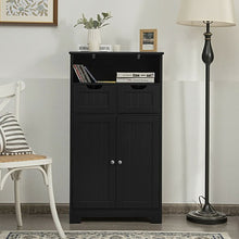 Load image into Gallery viewer, Bathroom Wooden Side Cabinet  with 2 Drawers and 2 Doors-Black
