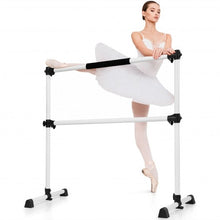 Load image into Gallery viewer, 4 ft Portable Ballet Freestanding Adjustable Double Dance Bar-Silver
