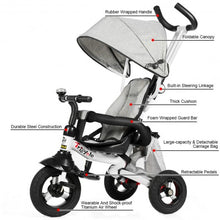Load image into Gallery viewer, 6-In-1 Kids Baby Stroller Tricycle Detachable Learning Toy Bike-Gray
