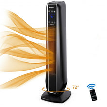 Load image into Gallery viewer, 1500W Portable Oscillating Space Heater with Remote Control-Black
