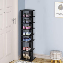 Load image into Gallery viewer, 7-Tier Shoe Rack Practical Free Standing Shelves Storage Shelves -Black
