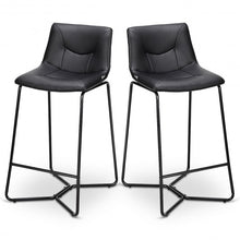 Load image into Gallery viewer, Set of 2 PU Leather Bar Stools Pub Chairs with Metal Legs

