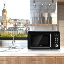 Load image into Gallery viewer, 700W Glass Turntable Retro Countertop Microwave Oven-Black
