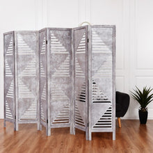 Load image into Gallery viewer, 6 Panel Wood Folding Freestanding Hollow-out Designed Room Divider
