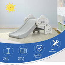 Load image into Gallery viewer, Freestanding Baby Mini Play Climber Slide Set w/ HDPE &amp; Anti-Slip Foot Pads-Gray
