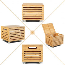 Load image into Gallery viewer, Bamboo Hanging and Rolling File Storage Organizer-Natural
