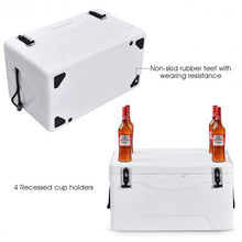 Load image into Gallery viewer, 64 Quart Heavy Duty Outdoor Insulated Fishing Hunting Ice Chest -White
