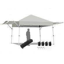 Load image into Gallery viewer, 17 Feet x 10 Feet Foldable Pop Up Canopy with Adjustable Instant Sun Shelter-Gray
