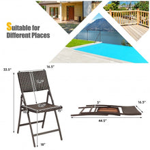 Load image into Gallery viewer, Set of 2 Patio Rattan Folding Portable Dining Chairs
